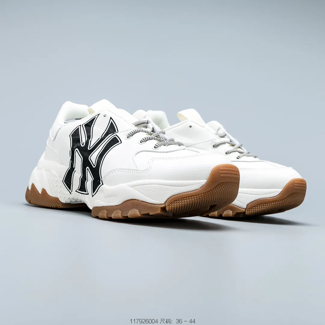 💰660 Brand new independently developed 6cm thickness combination abrasive outsole Korea SS19 limited sale NY American Rugby Yankees limited x MLB Big Ball Chunky A Running thick sole casual sports jogging shoes #117926004